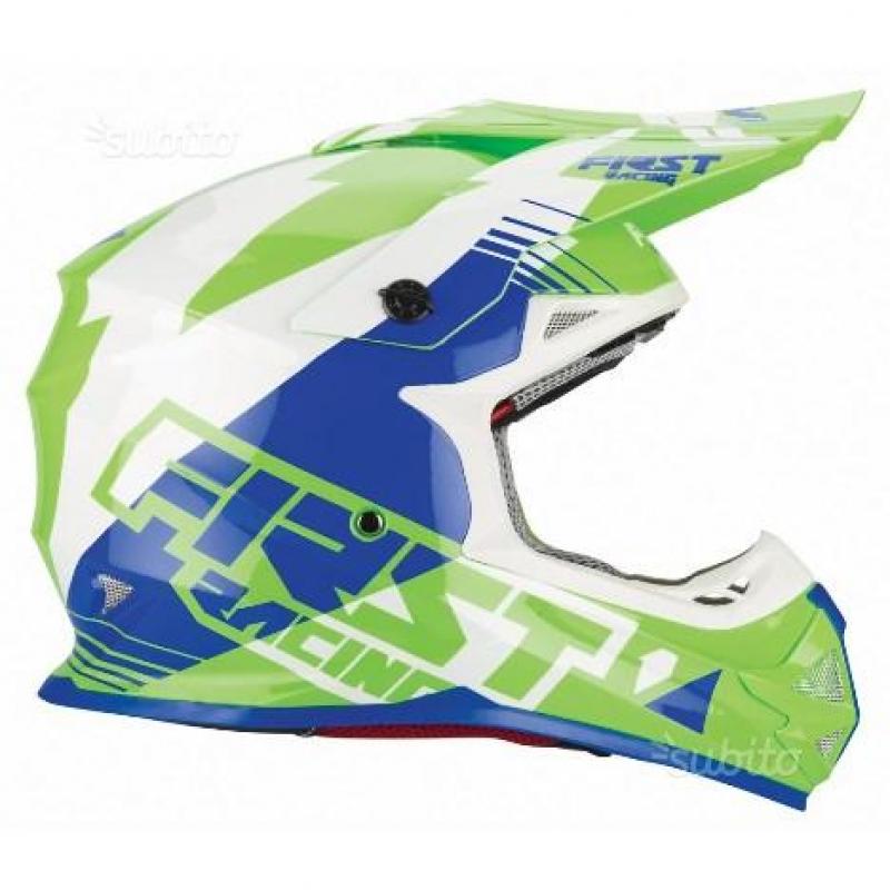 Casco cross 2016 first racing verde fluo blu tg M