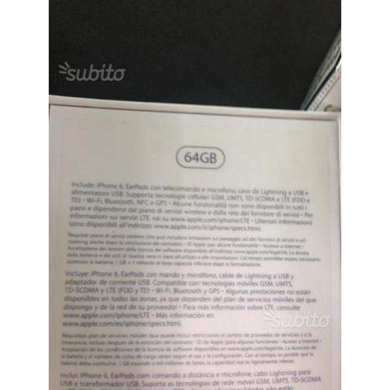 IPhone 6 64 giga nuovo sigillato