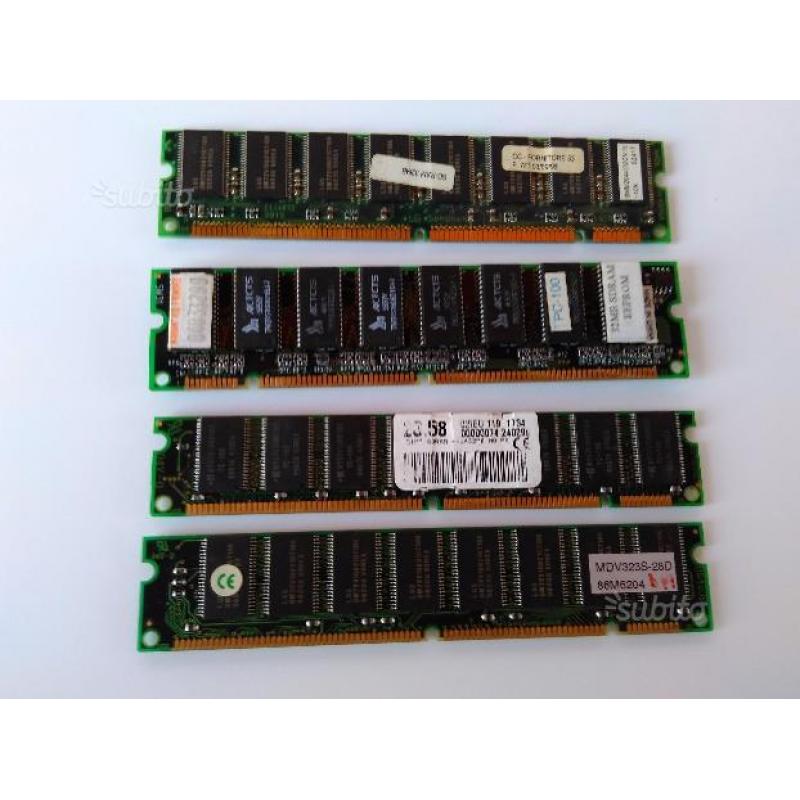 4 moduli SD-ram da 32mb l'uno