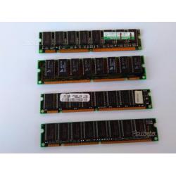 4 moduli SD-ram da 32mb l'uno