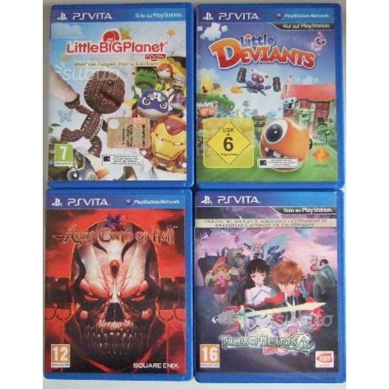 PS Vita vari giochi, memory card ed accessori